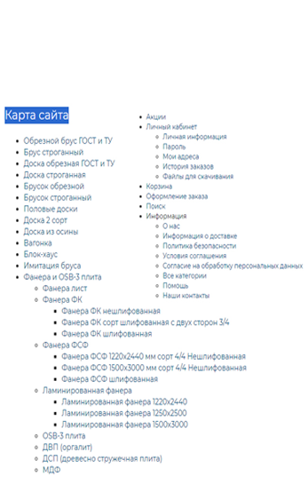 Карта сайта